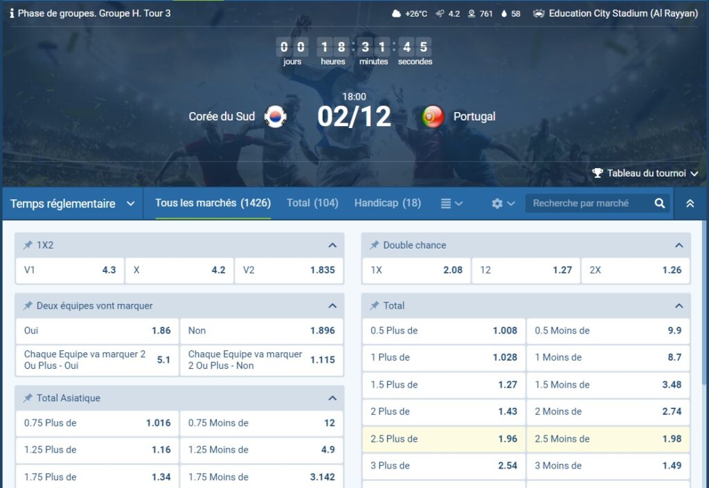 1xbet paris sportifs