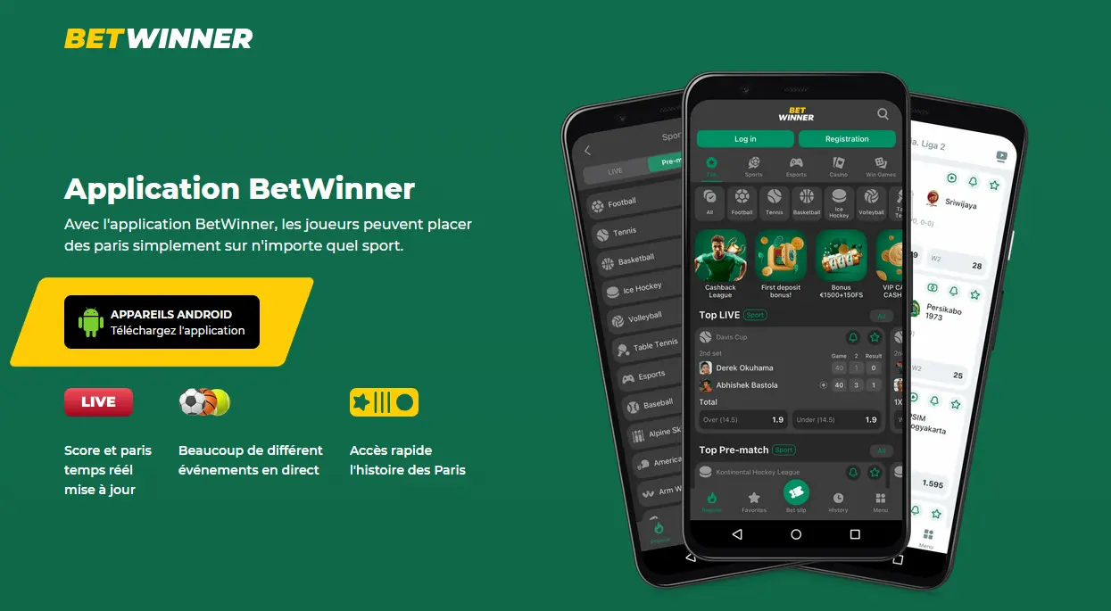 Application Betwinner : APK Android et app iPhone pour les paris football au Sénégal