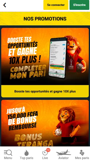 Application Sunubet : APK Android et PWA iPhone pour parier au Sénégal